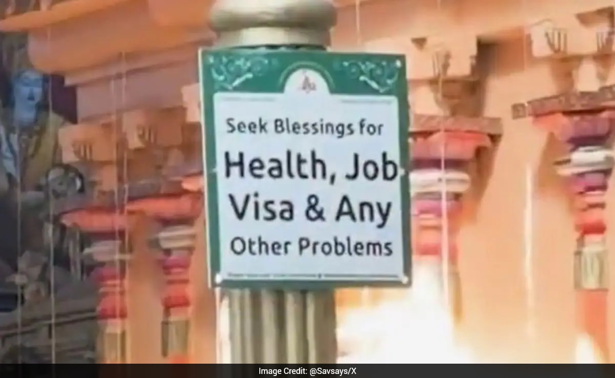 US Woman Left Startled After Spotting "Job Visa Blessings" Poster Inside Indian Temple In Texas
