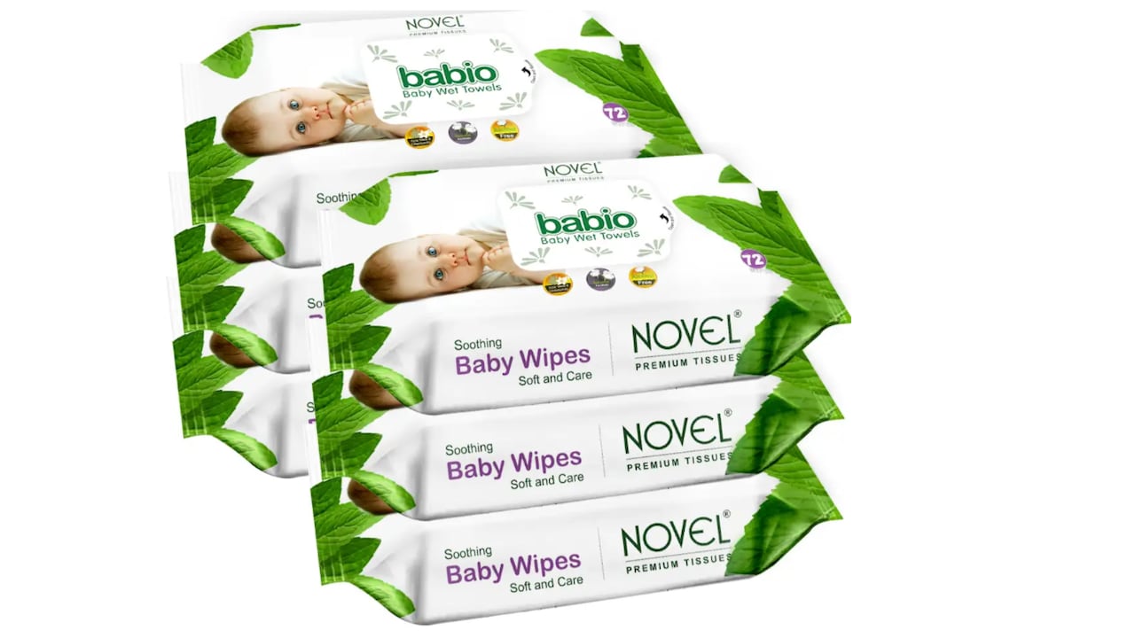 Click to buy babio Novel baby wipes cleanses & moisturizes (6 Wipes)