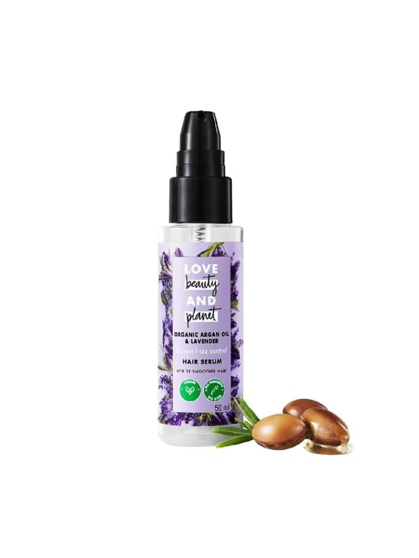 Click here to buy LOVE beauty AND planet Argan Oil & Lavender Hair Serum