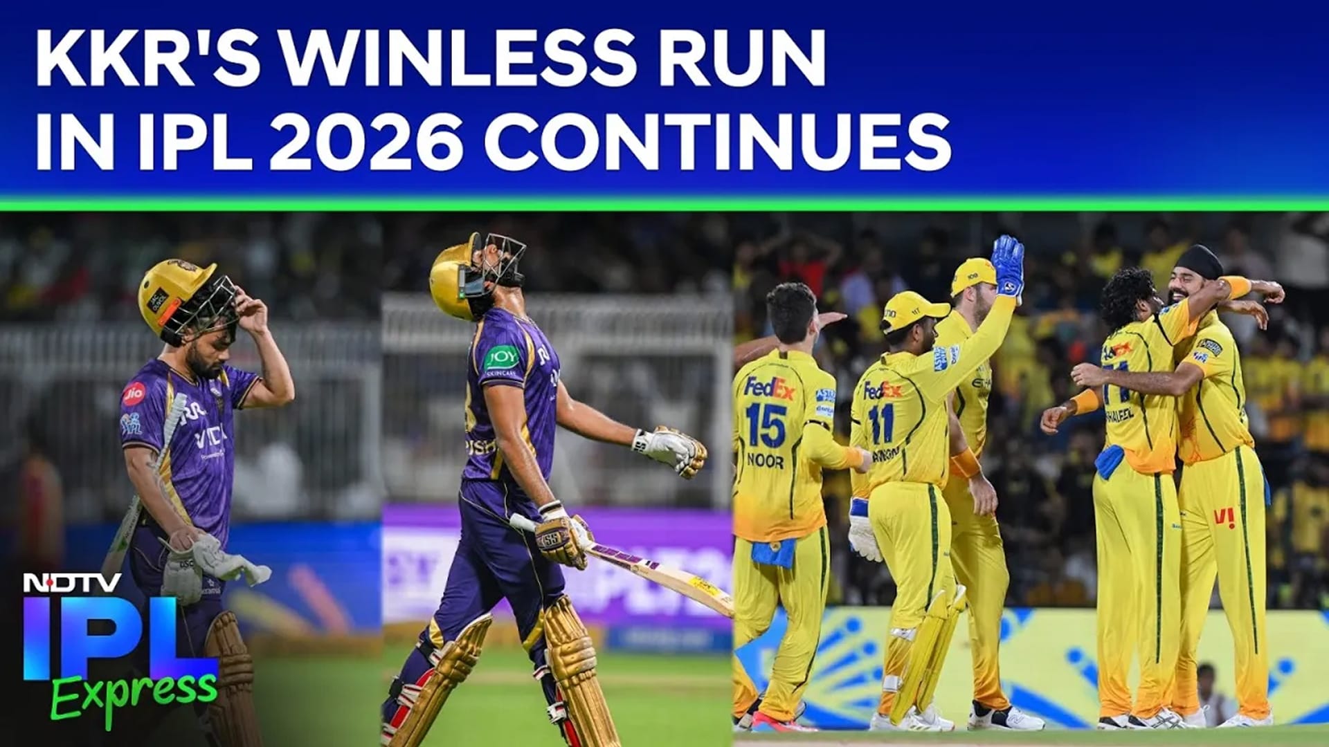 IPL 2026 | KKR's Winless Run In IPL 2026 Continues, Slumps To 32-Run Loss Against CSK