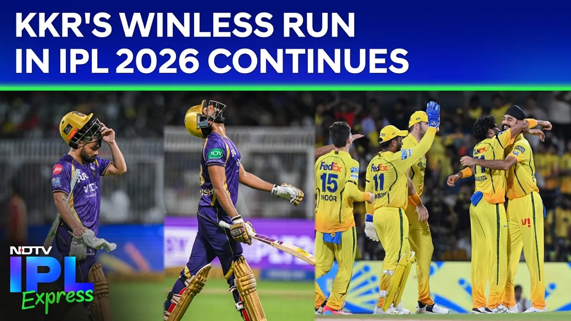 IPL 2026 | KKR's Winless Run In IPL 2026 Continues, Slumps To 32-Run Loss Against CSK