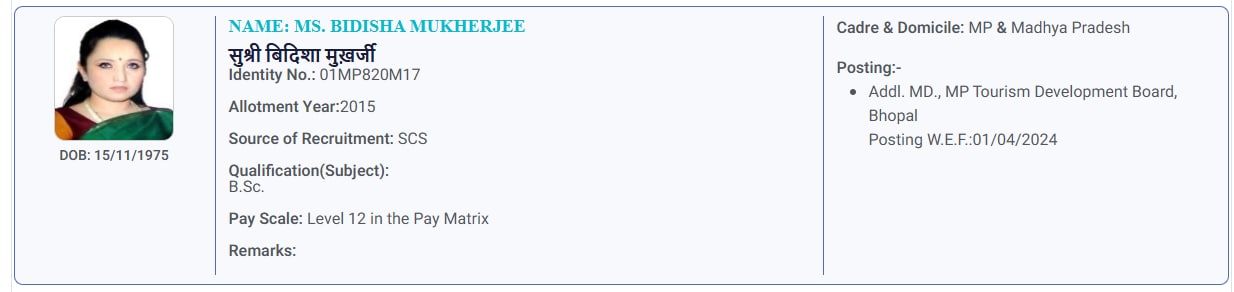 IAS Bidisha Mukherjee, Collector of Maihar Madhya Pradesh