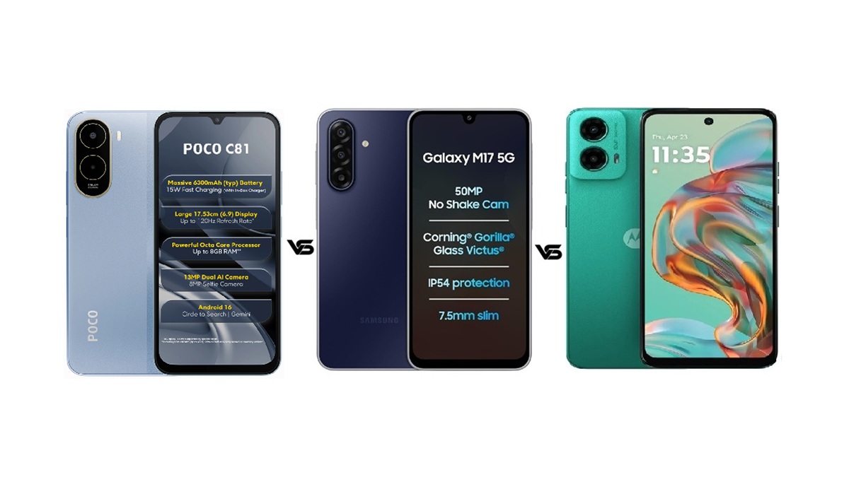 Poco C81 vs Samsung Galaxy M17 5G vs Motorola G45 5G: जानें कौन सा फोन है बेस्ट?