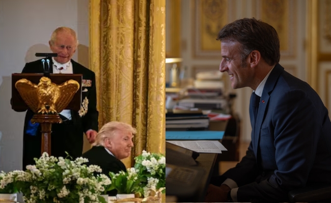 "Chic": Macron On King Charles' "You'd Be Speaking French" Jab At Trump