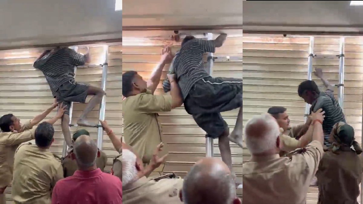 गाजियाबाद के क्लीनिक में चोरी करने घुसा चोर शटर में फंसा, रात भर वहीं लटका रहा, सुबह पुलिस ने निकाला