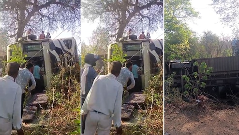 टीकमगढ़ में भीषण हादसा: इंदौर से आ रही यात्री बस पलटी, अफरा-तफरी का माहौल; एक दर्जन लोग घायल