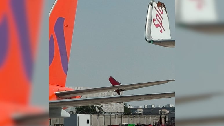 दिल्ली एयरपोर्ट पर अकासा एयर और स्पाइसजेट के विमान के विंग्स आपस में टकराए