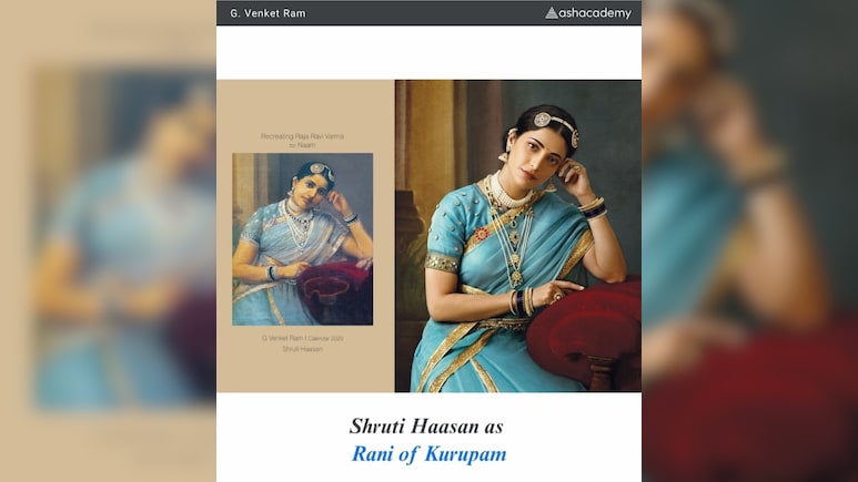 एक कलाकार ने रचा राजा रवि वर्मा की दुनिया का नया रूप, जिसमें श्रुति हासन बनीं खास