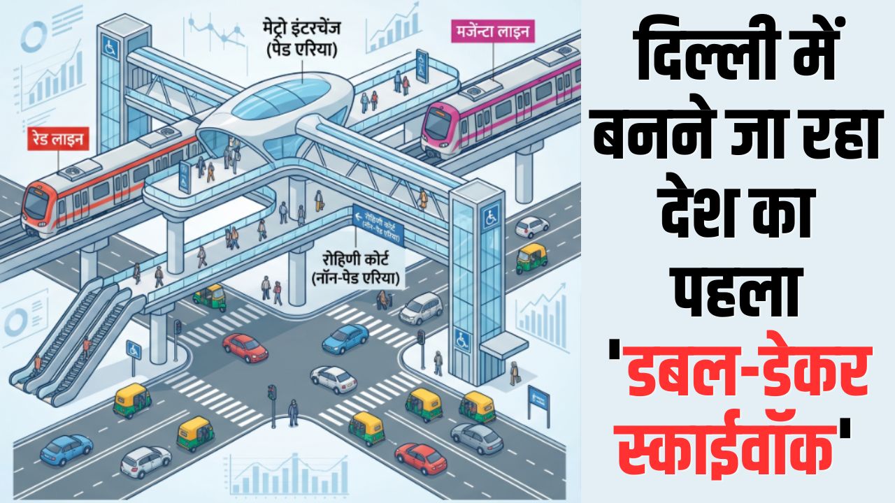 दिल्ली के मधुबन चौक से अब मेट्रो बदलना होगा और भी आसान! जल्द मिलेगा देश का पहला 'डबल-डेकर स्काईवॉक'