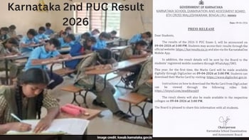 Karnataka 2nd PUC Result 2026: KSEAB To Announce 2nd PUC Results Today At 3 PM,  How To Download Scorecard