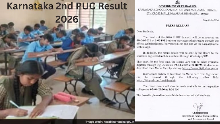 Karnataka 2nd PUC Result 2026 To Be Out On April 9 At 3 PM, Here's How To Check