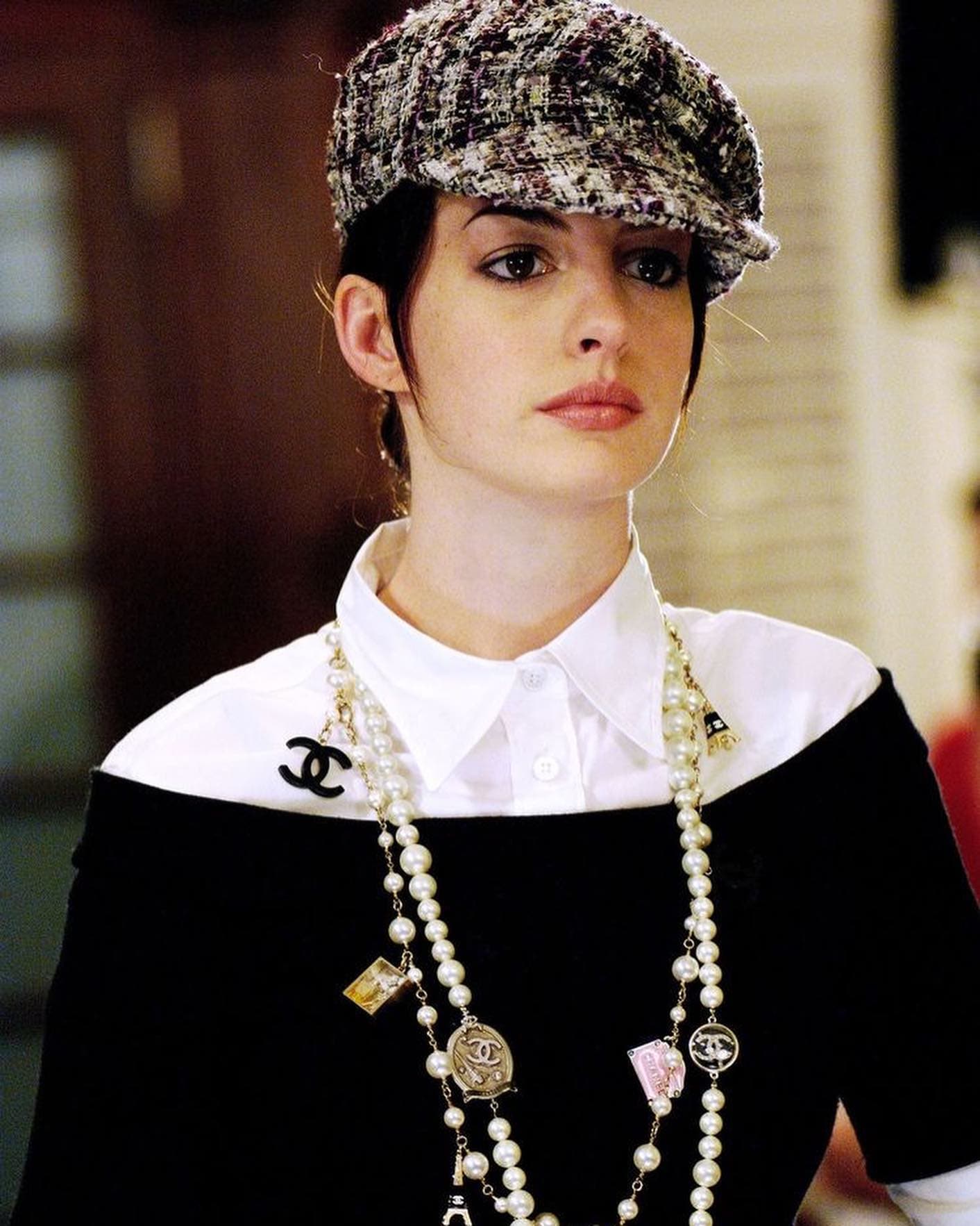 Andy wearing her Chanel layered necklaces Andy wearing her Chanel layered necklaces