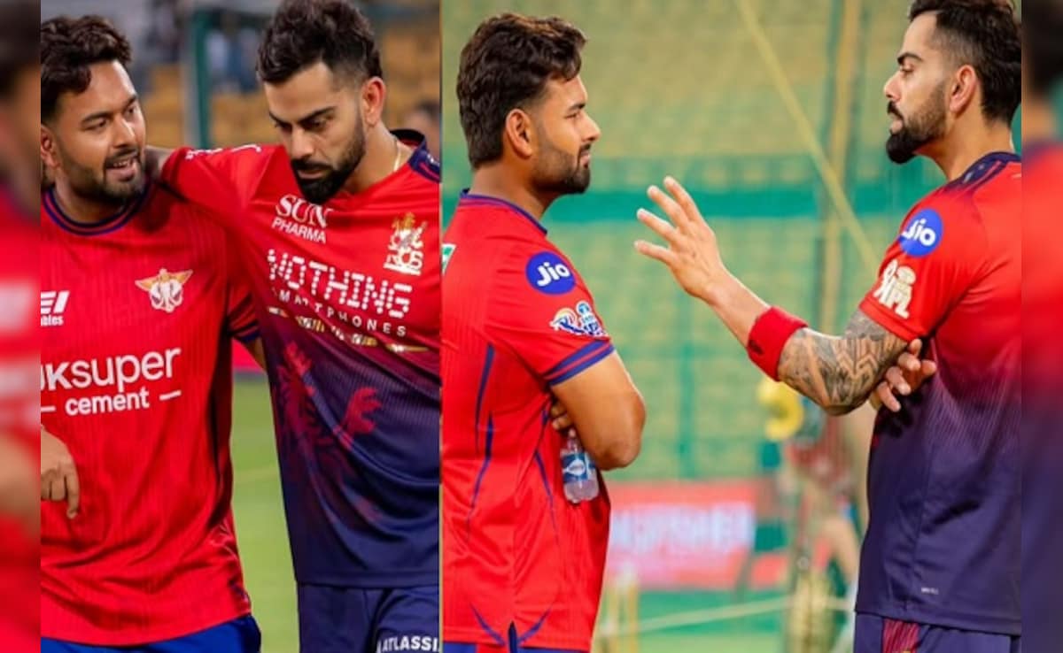RCB vs LSG: मैच से पहले विराट- पंती.. विराट कोहली से मिले ऋषभ पंत, गुरु मंत्र लेते दिखे LSG कप्तान