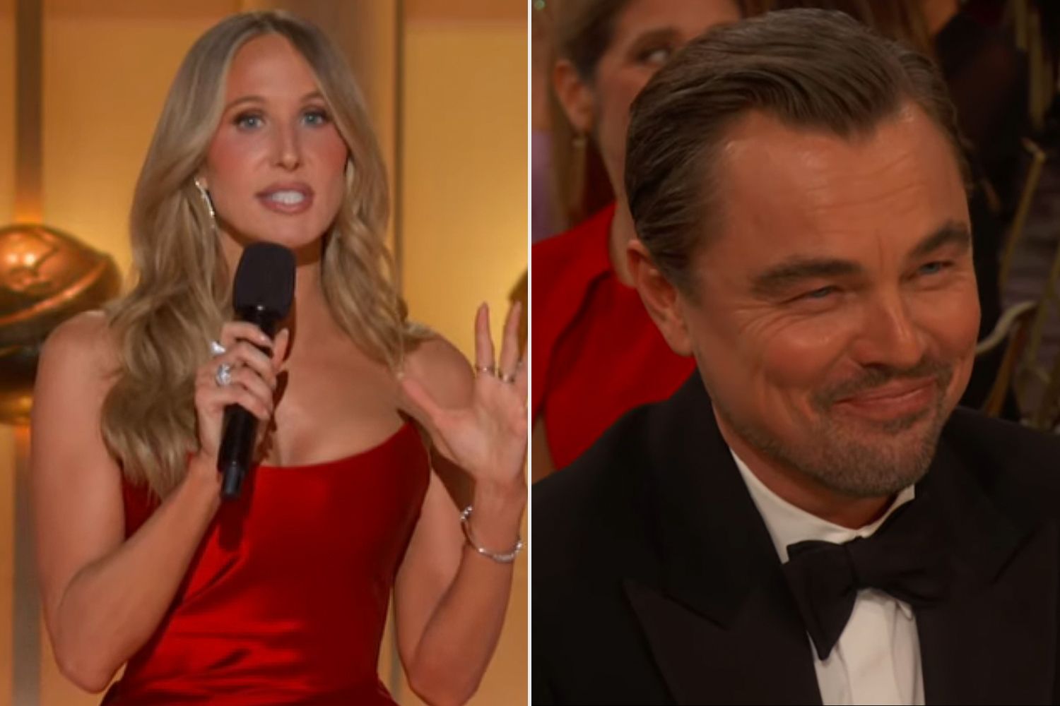 After Viral Golden Globes Roast, Leonardo DiCaprio Gifts Nikki Glaser Pasta Baskets