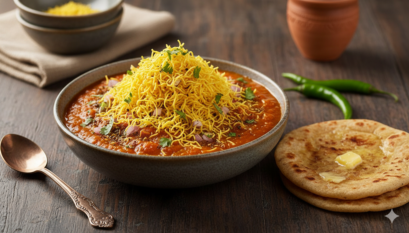 How To Make Gujarati Kathiyawadi Sev Tamatar Ki Sabji In Just 15 Minutes