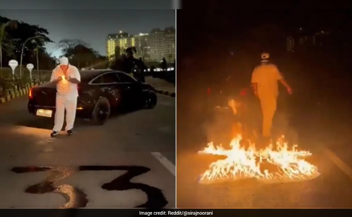 Police Probe Viral Video Of Mumbai Man Setting Road On Fire For Birthday