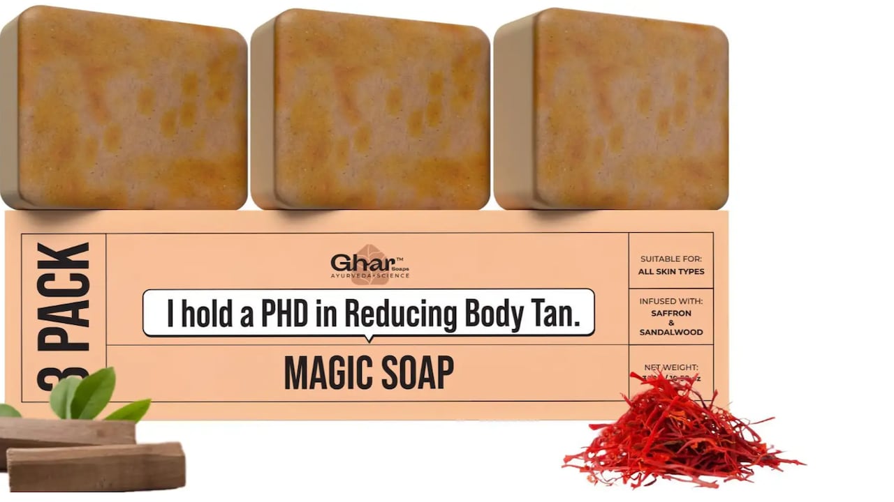 Click to buy Ghar Soaps Wood and Saffron Soap 