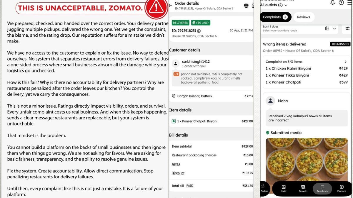 Odisha Restaurant Slams Zomato After Delivery Issues Cause Ratings To Drop