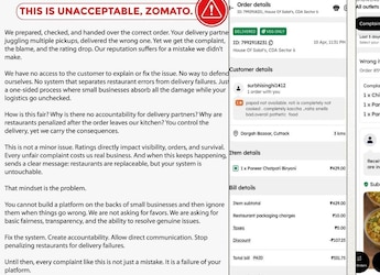 Odisha Restaurant Slams Zomato After Delivery Issues Cause Ratings To Drop