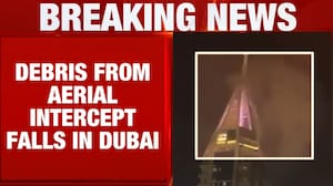 Debris From Aerial Interceptions Of Iran Missile Attacks Falls On Dubai Marina Building