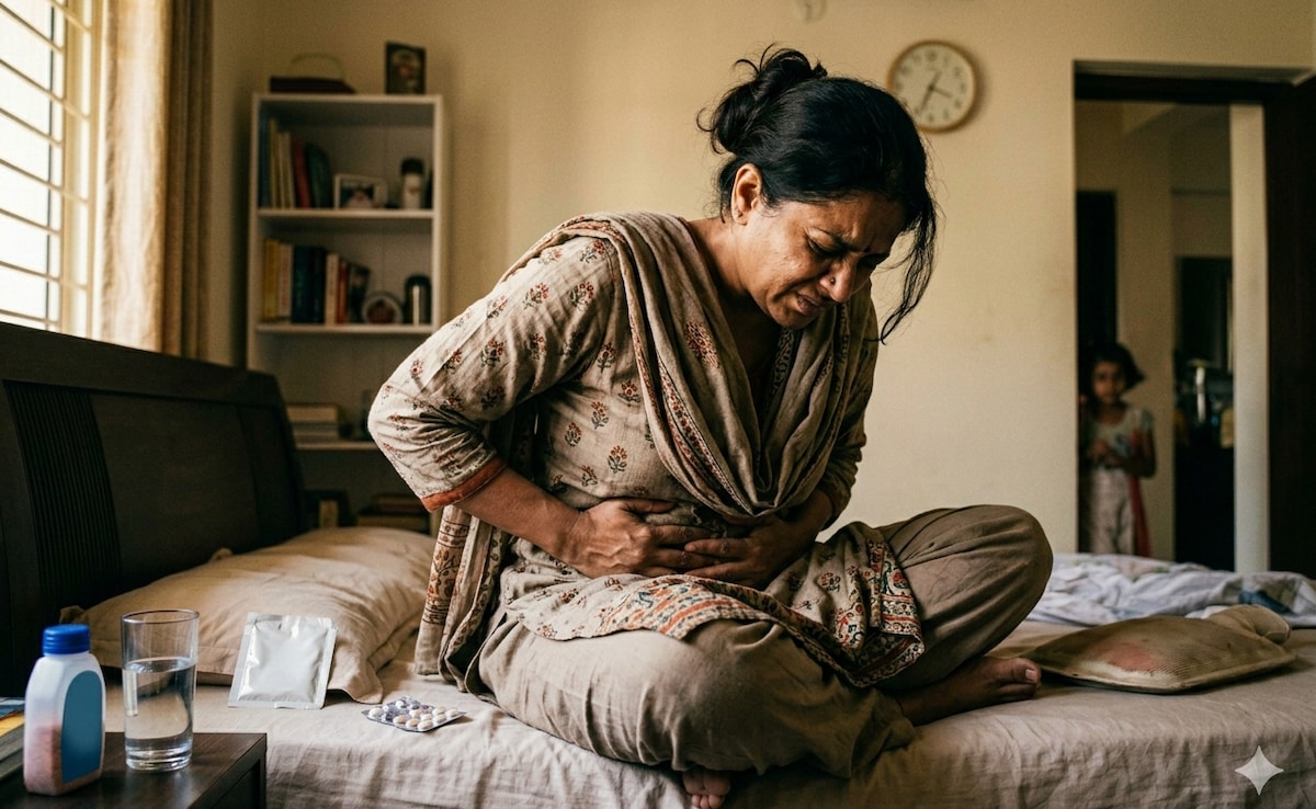 Indian woman with gut health issues (image is for representation purposes only) Indian woman with gut health issues (image is for representation purposes only)
