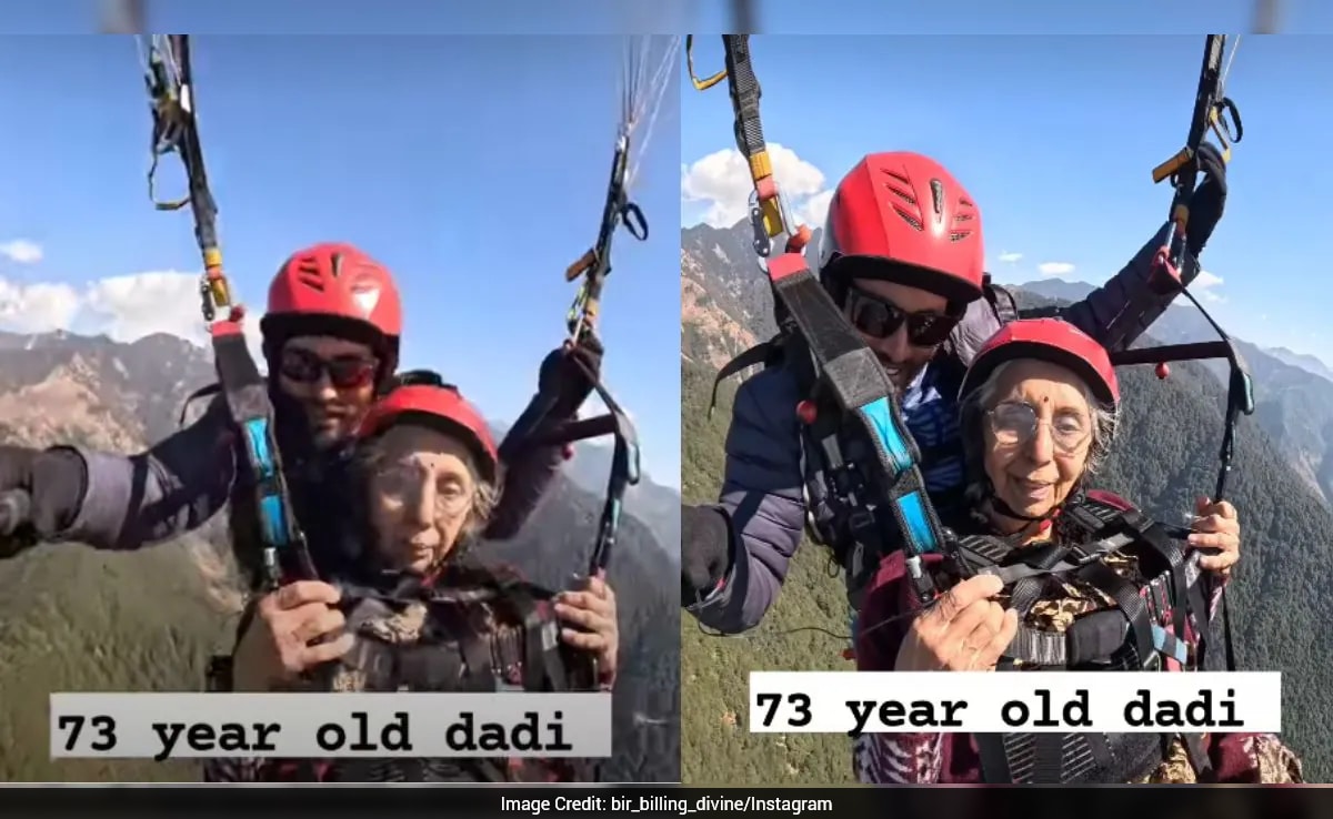 73-Year-Old Woman's Fearless Paragliding in Himachal Wins Hearts Online
