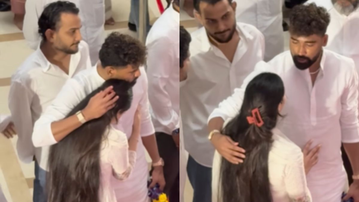 Viral Video: Mohammed Siraj Consoles Zanai Bhosle At Asha Bhosle's Funeral