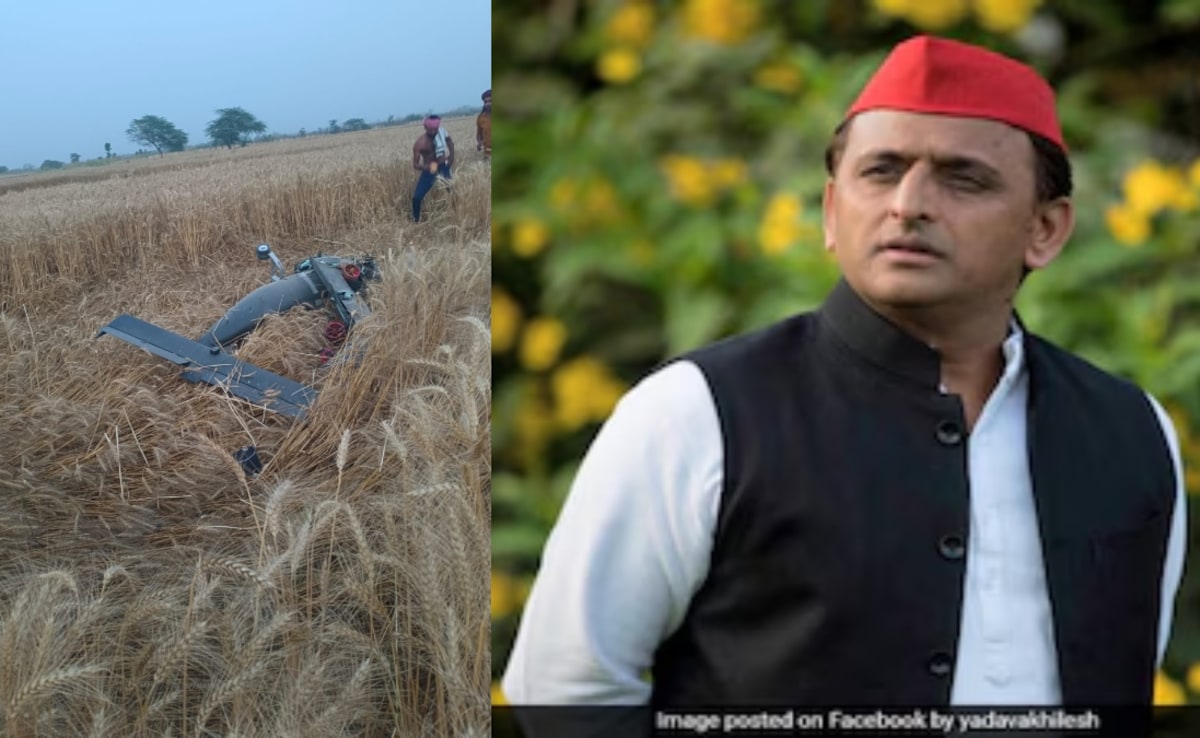सैफई के खेत में गिरा विशालकाय ड्रोन: अखिलेश यादव ने सरकार से पूछा- 'बिना सूचना रिहायशी इलाके में जोखिम क्यों?'