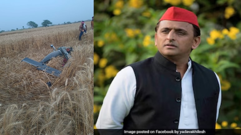 सैफई के खेत में गिरा विशालकाय ड्रोन: अखिलेश यादव ने सरकार से पूछा- 'बिना सूचना रिहायशी इलाके में जोखिम क्यों?'