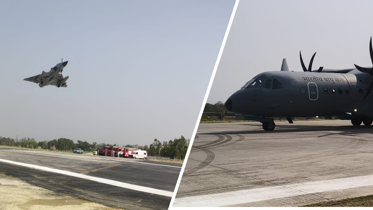 पूर्वांचल एक्सप्रेसवे पर वायुसेना की ताकत का प्रदर्शन, जगुआर-मिराज और सुखोई-30 की सफल लैंडिंग
