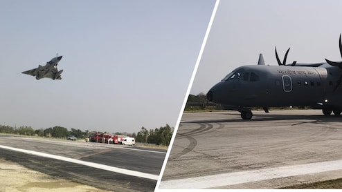 पूर्वांचल एक्सप्रेसवे पर वायुसेना की ताकत का प्रदर्शन, जगुआर-मिराज और सुखोई-30 की सफल लैंडिंग