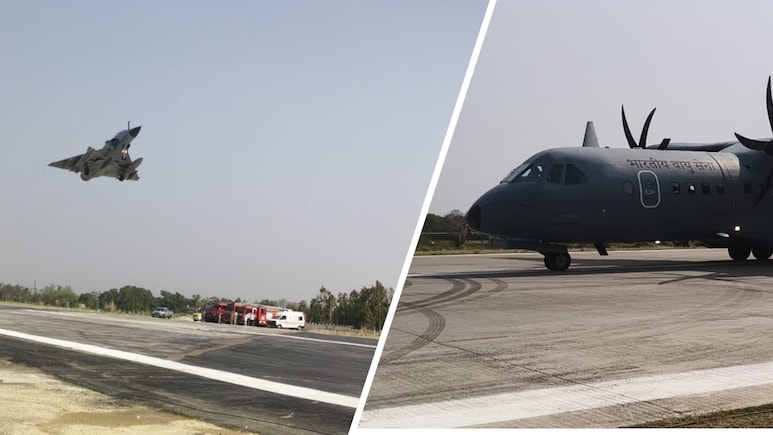 पूर्वांचल एक्सप्रेसवे पर वायुसेना की ताकत का प्रदर्शन, जगुआर-मिराज और सुखोई-30 की सफल लैंडिंग