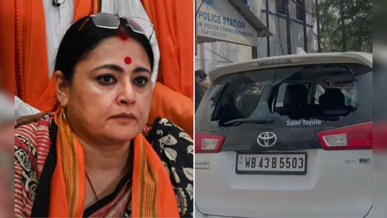 बंगाल में वोटिंग के बीच BJP प्रत्याशी अग्निमित्रा पॉल की कार पर हमला, भीड़ ने तोड़े कांच