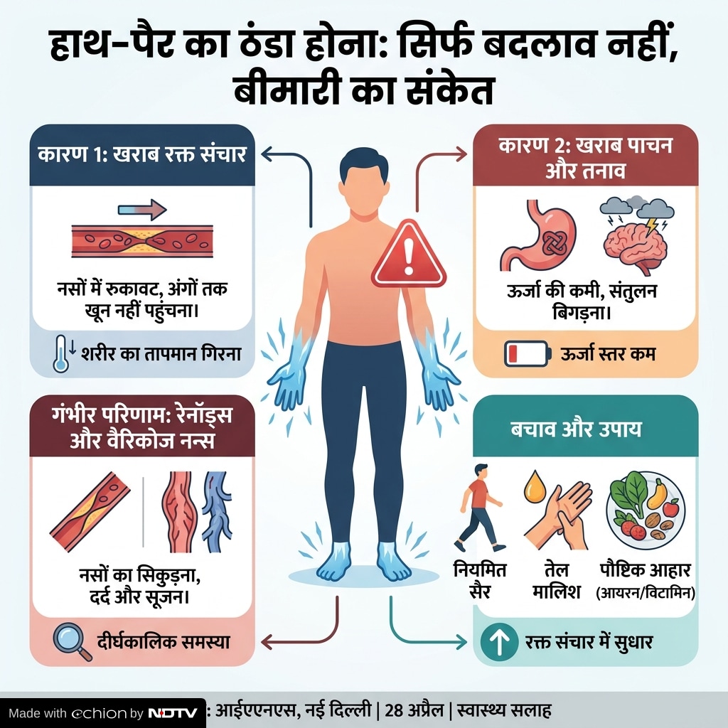 hands and feet cold reasons, cold hands and feet in summer, why hands and feet feel cold, हाथ‑पैर ठंडे रहने की वजह, हाथ‑पैर सुन्न होना,