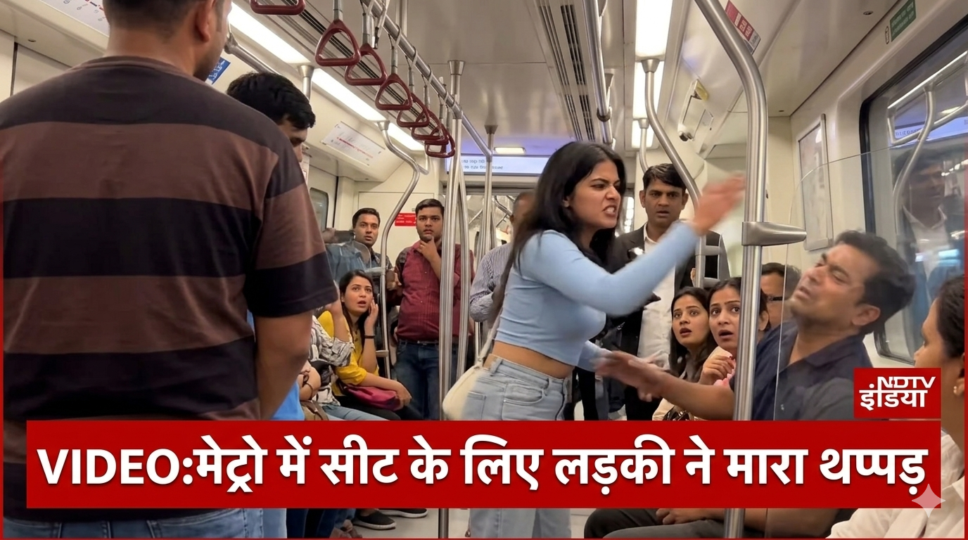 सीट नहीं मिली तो थप्पड़ चल गया! दिल्ली मेट्रो में लड़की का हाईवोल्टेज ड्रामा