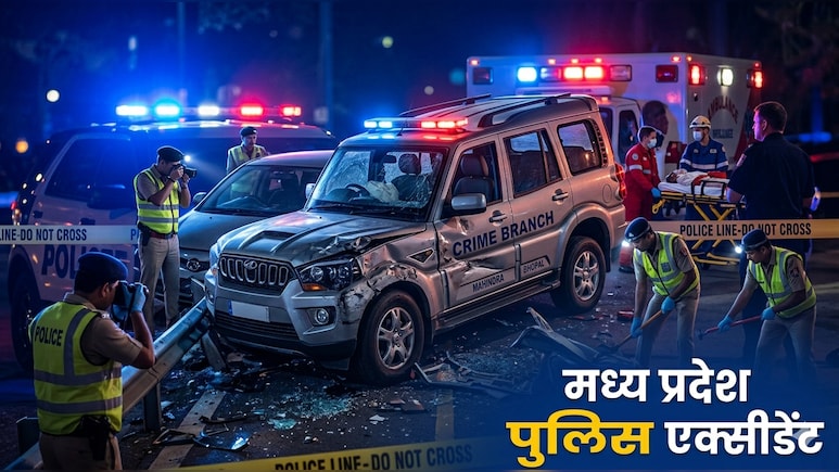 भोपाल क्राइम ब्रांच टीम एक्&zwj;सीडेंट: 6 से ज्यादा पुलिसकर्मी घायल, मेरठ में आरोपियों को पकड़ने जा रही थी पुल&zwj;िस