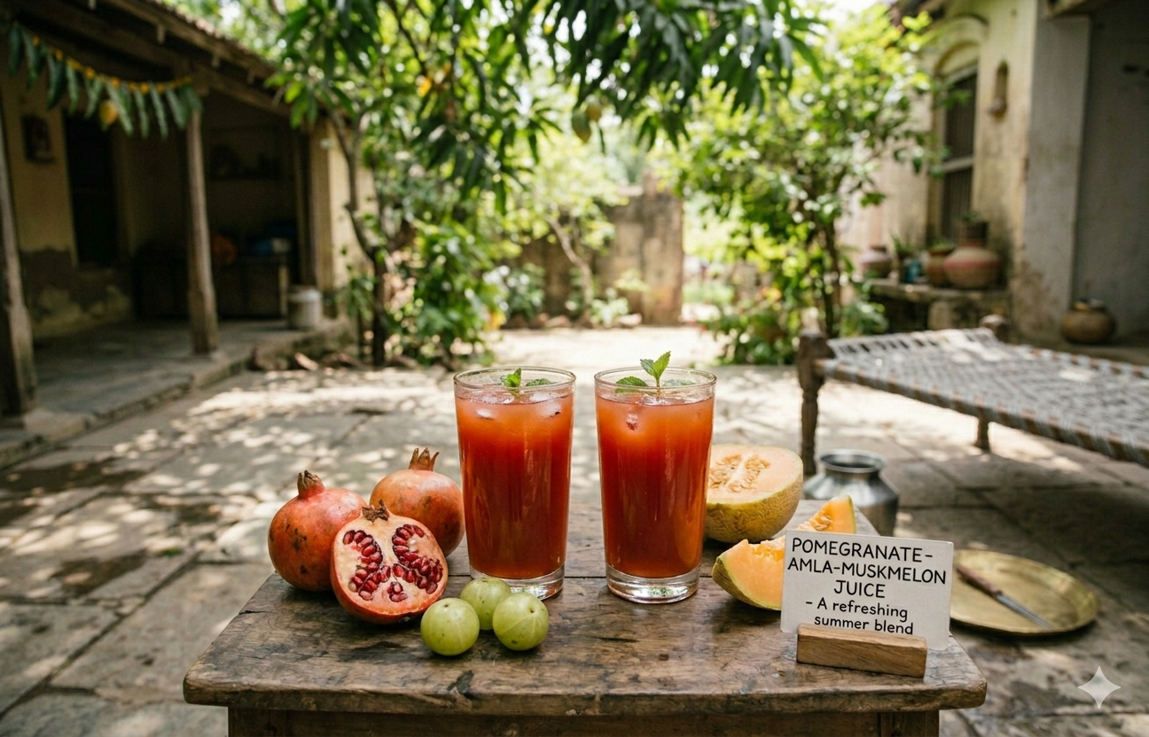 How PomegranateAmla-Muskmelon Juice Improves Digestion And Skin Health