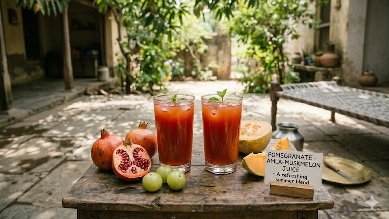 Why You Need To Drink Pomegranate-Amla-Muskmelon Juice Before Breakfast For Glowing Skin And Better Digestion