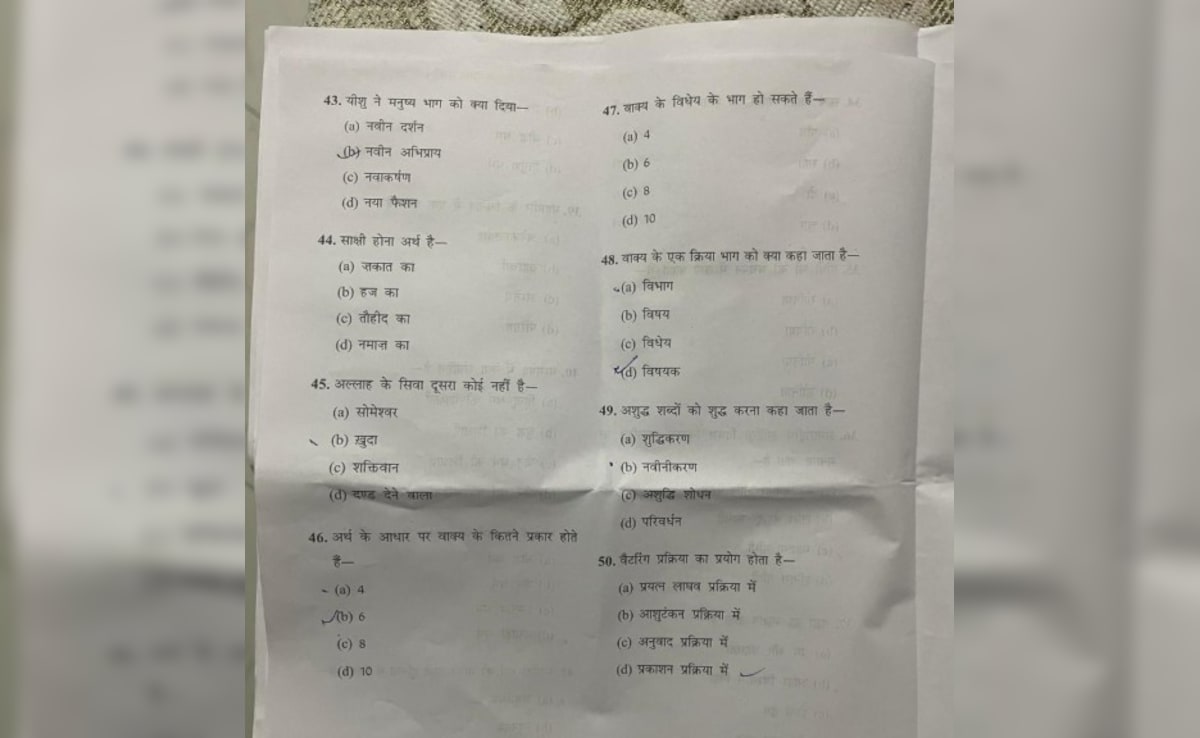 "Allah Question" In Madhya Pradesh University Exam Triggers Row, Probe On