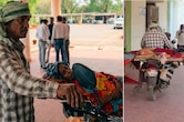 बीमार सिस्टम के आगे लाचार पति; बाइक को बनाया स्ट्रेचर, कैंसर पीड़ित पत्नी के इलाज की मांग रहा मदद