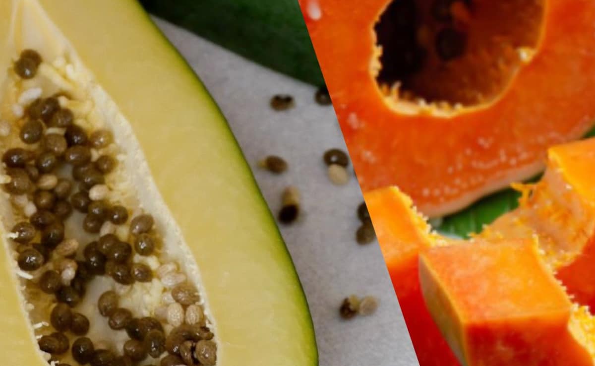 Raw and ripe papaya