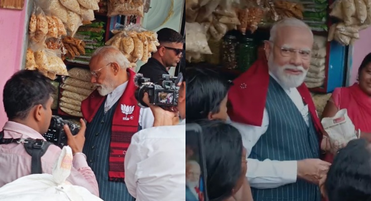 बंगाल के झाड़ग्राम में चुनावी रैली के बाद झालमुड़ी की दुकान पर रुके PM मोदी, देखें VIDEO