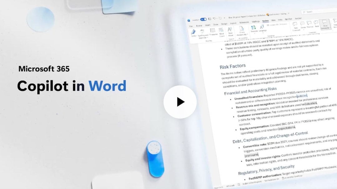 Microsoft's New AI-Powered Copilot Features In Word: Track Changes, Contextual Comments, Table Of Contents