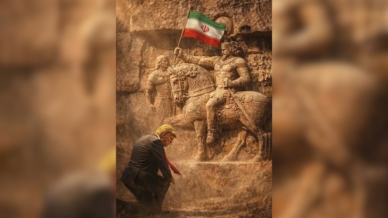 'Bow Down To Iranian Civilisation': Tehran Posts Photo Of Donald Trump Kneeling Before Persian King