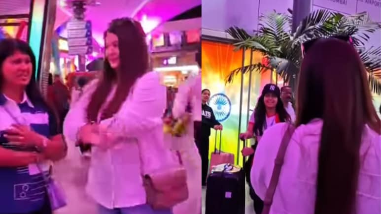Watch: Aishwarya Rai Bachchan Surprises Daughter Aaradhya At Mumbai Airport, Records Her Viral Reaction On Phone