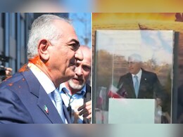 रेड लिक्विड अटैक के बाद बुलेट प्रूफ केबिन से संबोधित करते दिखे ईरान के पूर्व शहजादे रजा पहलवी