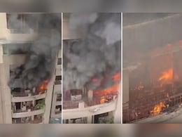 गाजियाबाद की हाईराइज अपार्टमेंट के फ्लैट में लगी भीषण आग, धू-धू कर जला सारा सामान, VIDEO
