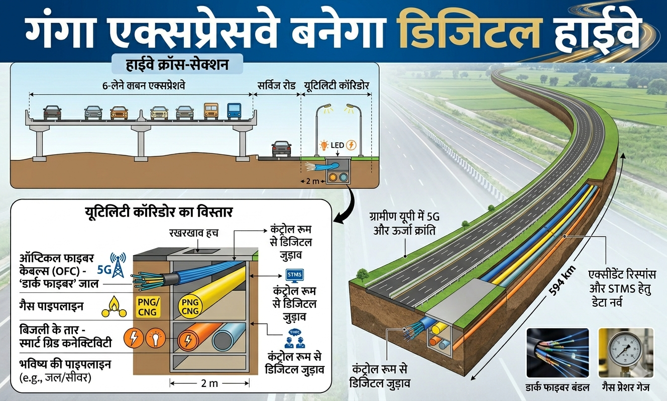 देश का सबसे बड़ा डिजिटल हाईवे बनेगा गंगा एक्सप्रेसवे, सड़क के नीचे 'खजाना', मेरठ से प्रयागराज तक हादसा होते ही अलर्ट कर देंगी स्मार्ट 'आंखें'