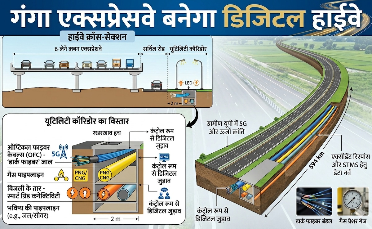देश का सबसे बड़ा डिजिटल हाईवे बनेगा गंगा एक्सप्रेसवे, सड़क के नीचे 'खजाना', मेरठ से प्रयागराज तक हादसा होते ही अलर्ट कर देंगी स्मार्ट 'आंखें'