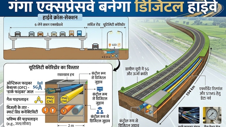 देश का सबसे बड़ा डिजिटल हाईवे बनेगा गंगा एक्सप्रेसवे, सड़क के नीचे 'खजाना', मेरठ से प्रयागराज तक हादसा होते ही अलर्ट कर देंगी स्मार्ट 'आंखें'